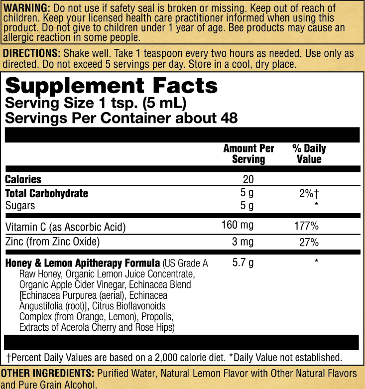 Lemon and Honey Vitamin C Syrup