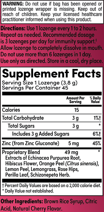 Cherry Echinacea Zinc Lozenges